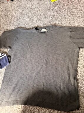 Men's Charcoal Gray Short-Sleeve Knit Shirt - American eagle XL TALL